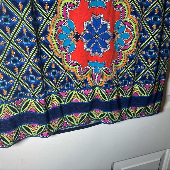 Laundry By Shelli Segal Woman’s Print Dress Size Small Blue Lime Pink 3/4 Sleeve - Picture 7 of 9